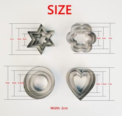 12-piece Stainless Steel Cookie Cutter Set