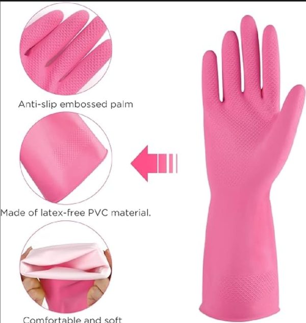 1 Pair Cleaning Gloves Kitchen Waterproof Dishwashing Gloves