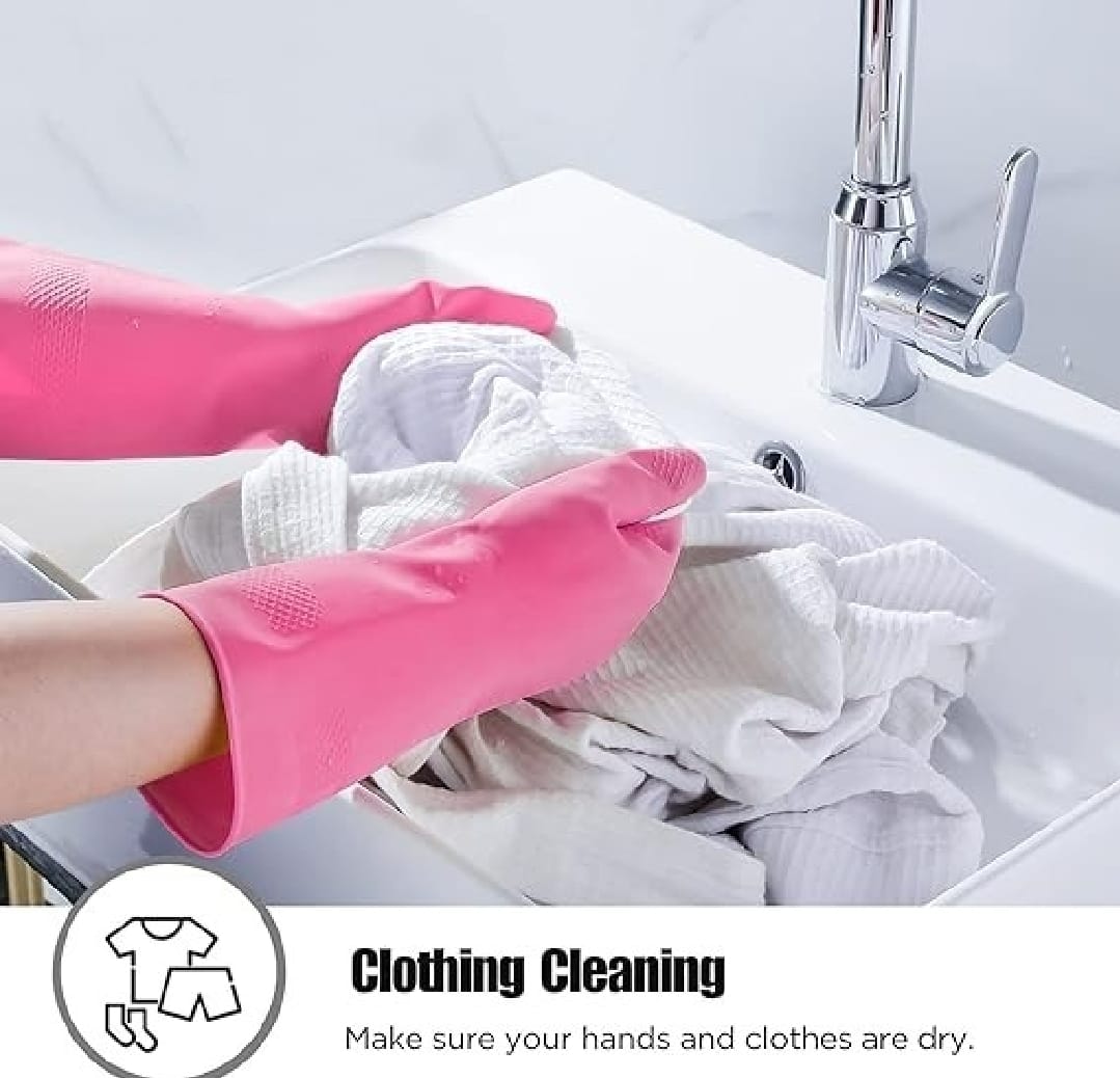 1 Pair Cleaning Gloves Kitchen Waterproof Dishwashing Gloves