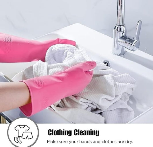 1 Pair Cleaning Gloves Kitchen Waterproof Dishwashing Gloves