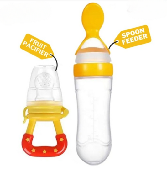 Food Pacifier + Feeder Spoon (  Random Color)